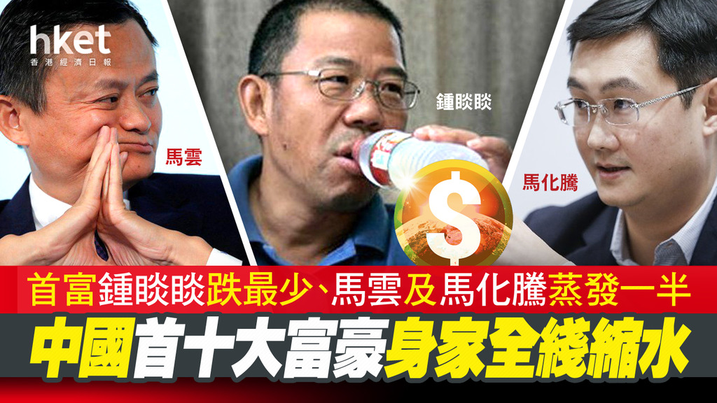 【福布斯中國富豪榜】中國十大富豪身家全綫縮水 首富鍾睒睒跌最少、馬化騰及馬雲蒸發一半(附十大排名)