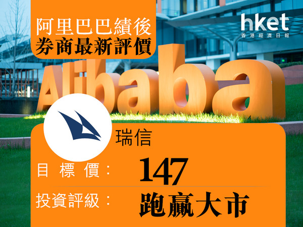 【阿里巴巴業績】阿里巴巴績後收升2.2% 最牛券商富瑞再升目標價「中國復甦故事核心」（附最新大行目標價）