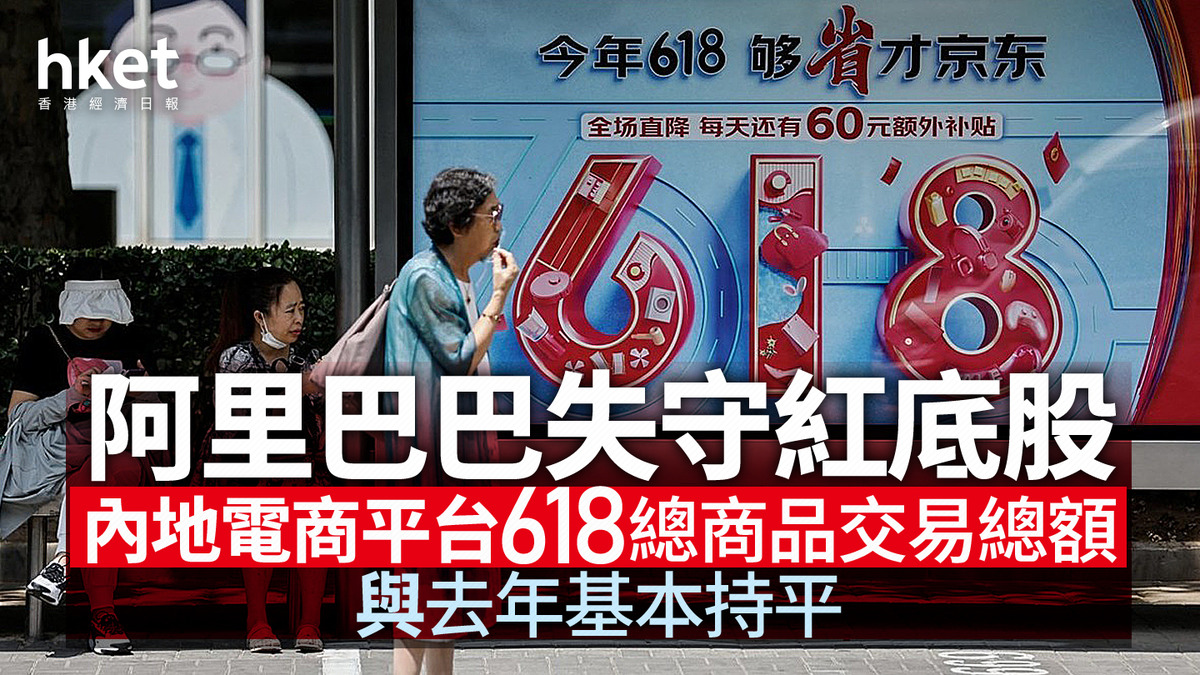【618購物節】阿里巴巴失守紅底股 內地電商平台618總商品交易總額與去年基本持平